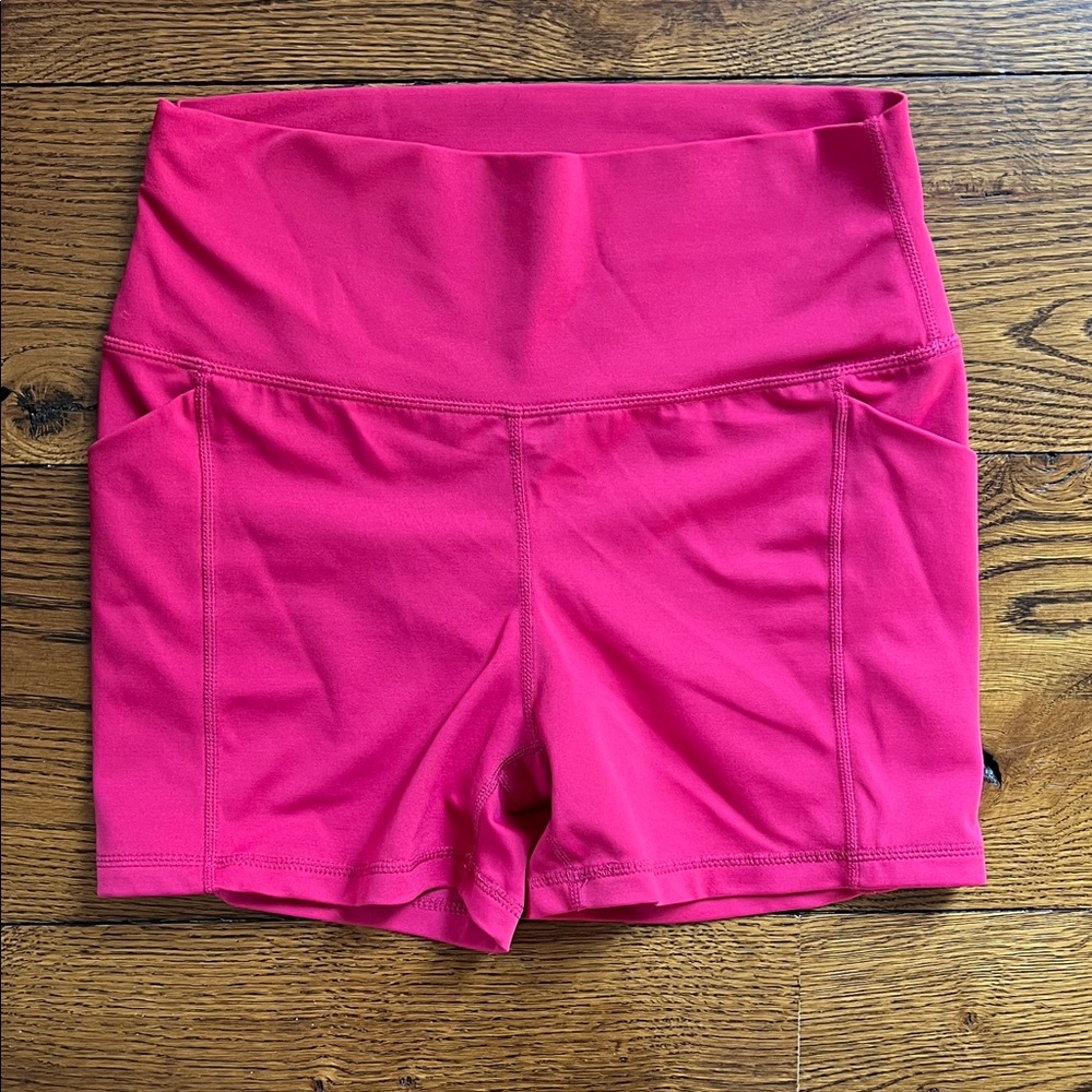 Senita High-Waist Berry Active Shorts- Lux, 3inch inseam